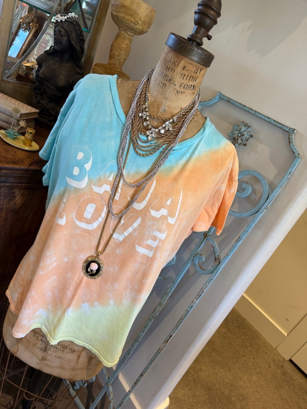 WILDFOX Baja Love Tie-Dye Tee - Blue, Orange, Yellow